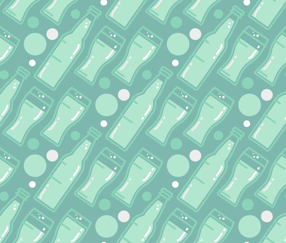 Green Beverage Pattern by Marika Barsrsind — canvas wall art