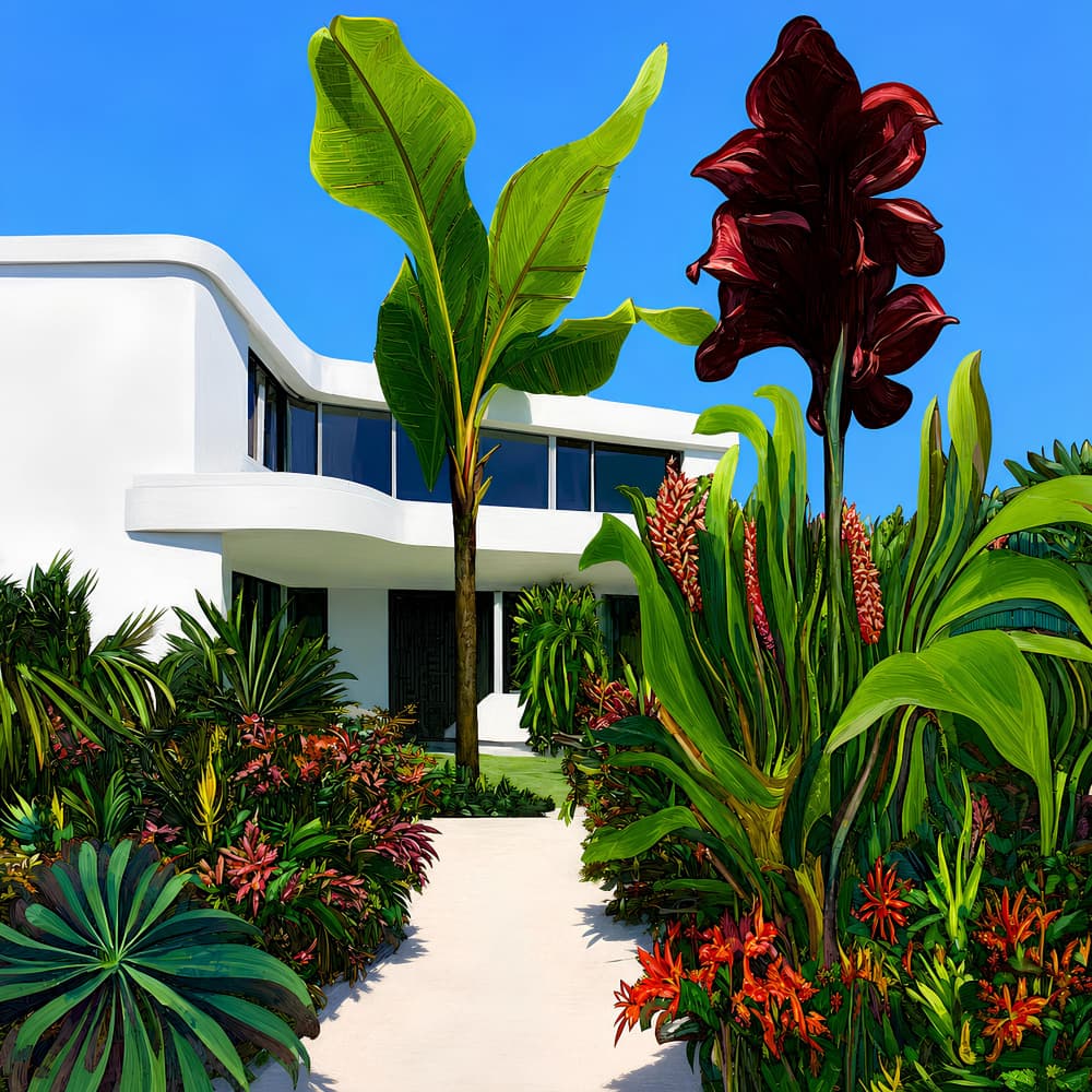Modern Tropical Oasis by Avanesova Elena — canvas wall art