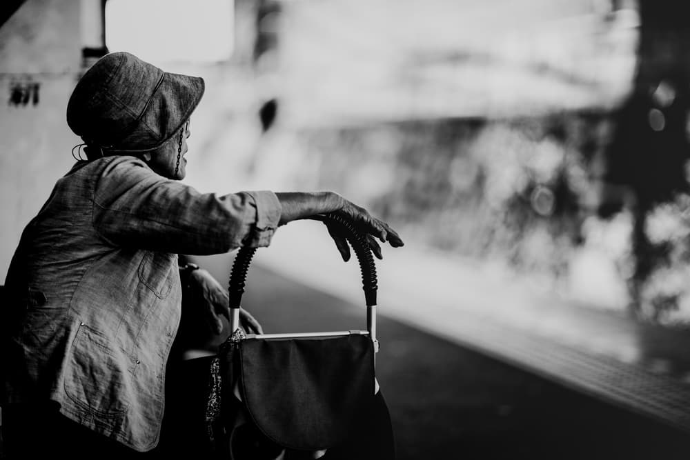 Contemplative Old Woman by Keiichi Ishikawa — canvas wall art