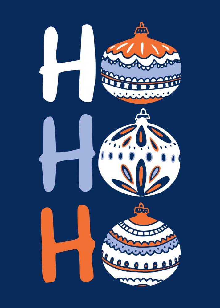 Ho Ho Holiday Baubles by Annick — canvas wall art