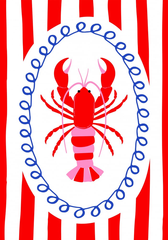 Coastal Red Lobster by Sudevi Sen — canvas wall art