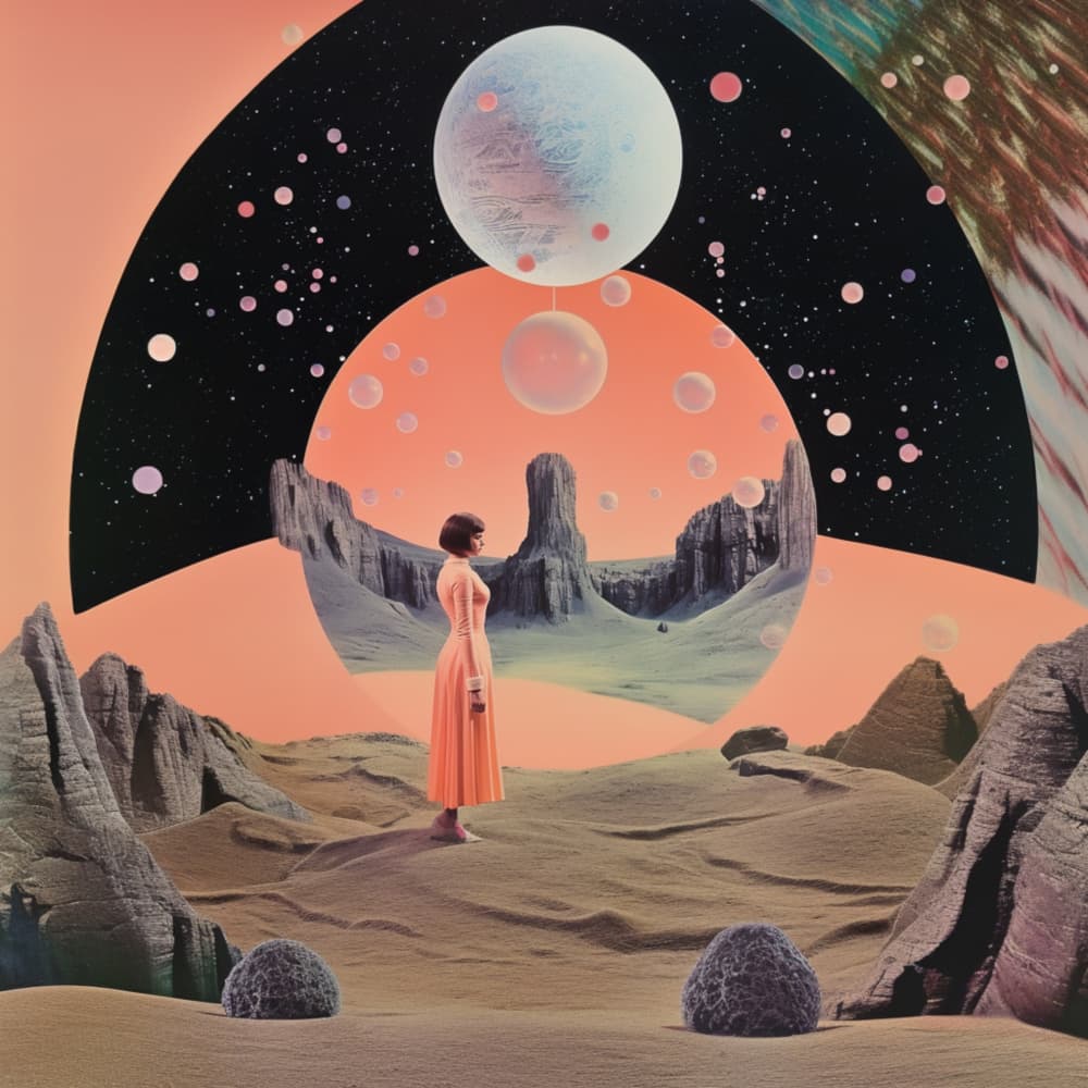 Woman in Cosmic Desert by Samantha Hearn — canvas wall art