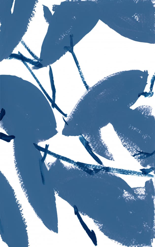 Abstract Blue Foliage by cartissi — canvas wall art