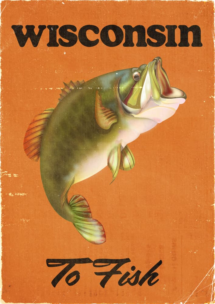 Wisconsin Bass Fishing by Nicholas — canvas wall art