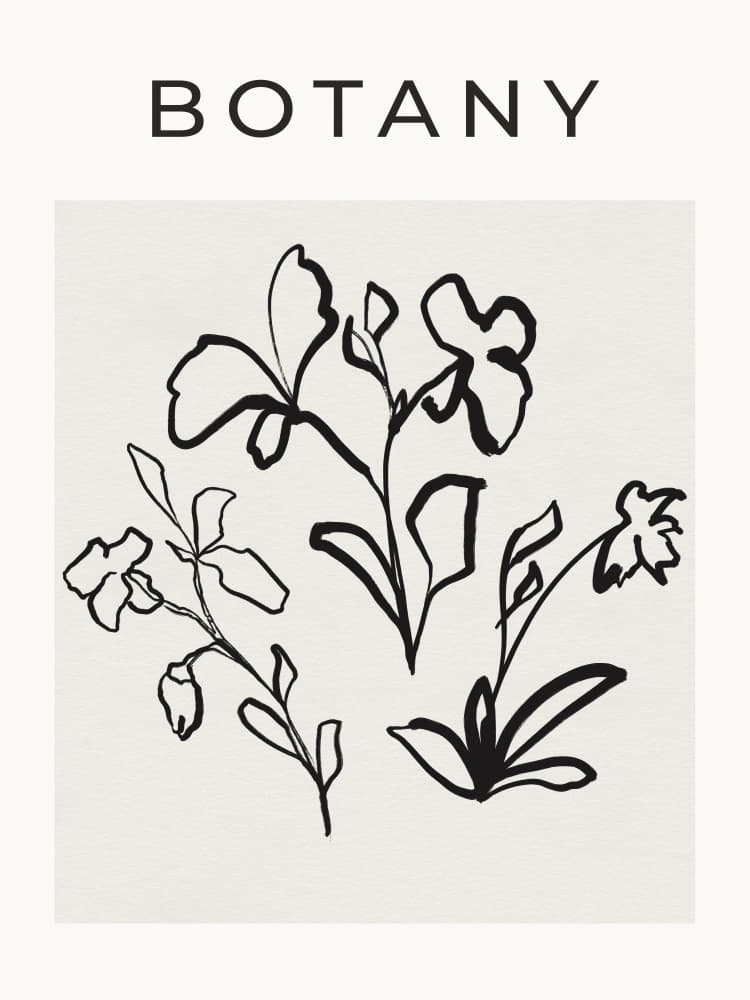 Floral Linework by Treechild — canvas wall art