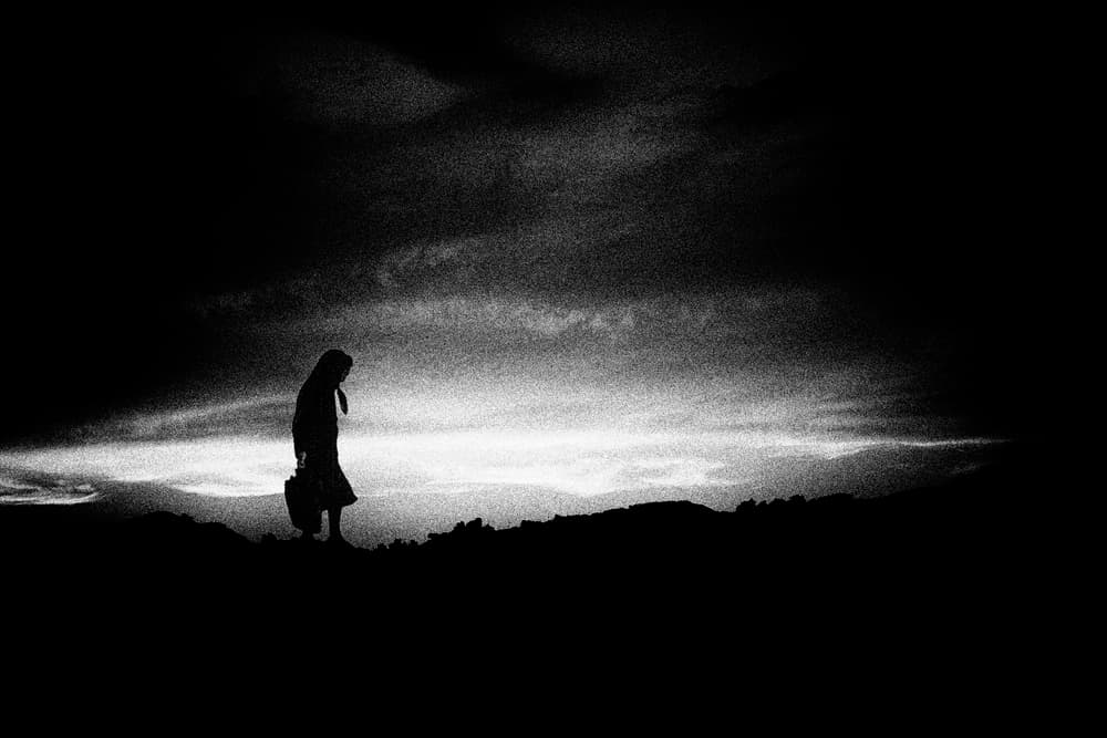 Lonely Figure Dark Sky by Roxana Labagnara — canvas wall art