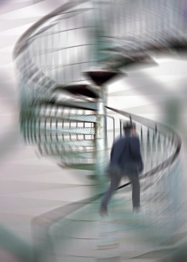 Blurred Spiral Ascent by Anna Cseresnjes — canvas wall art