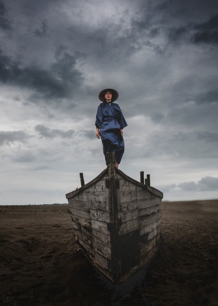Lone Figure Stormy Sky by Hooman Sedaghi — canvas wall art