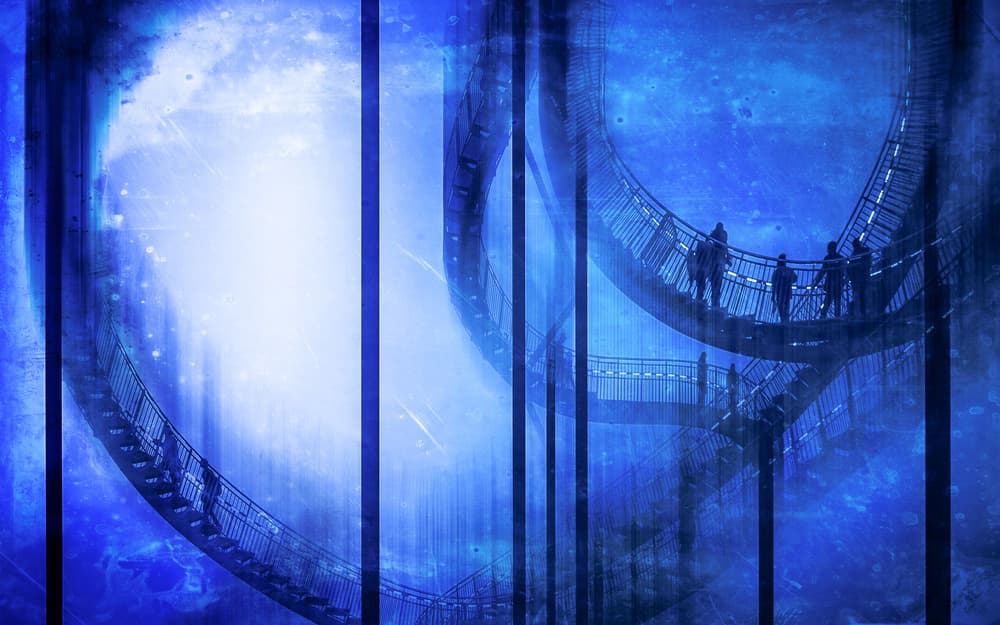 Blue Path Journey by Stefan Kierek — canvas wall art