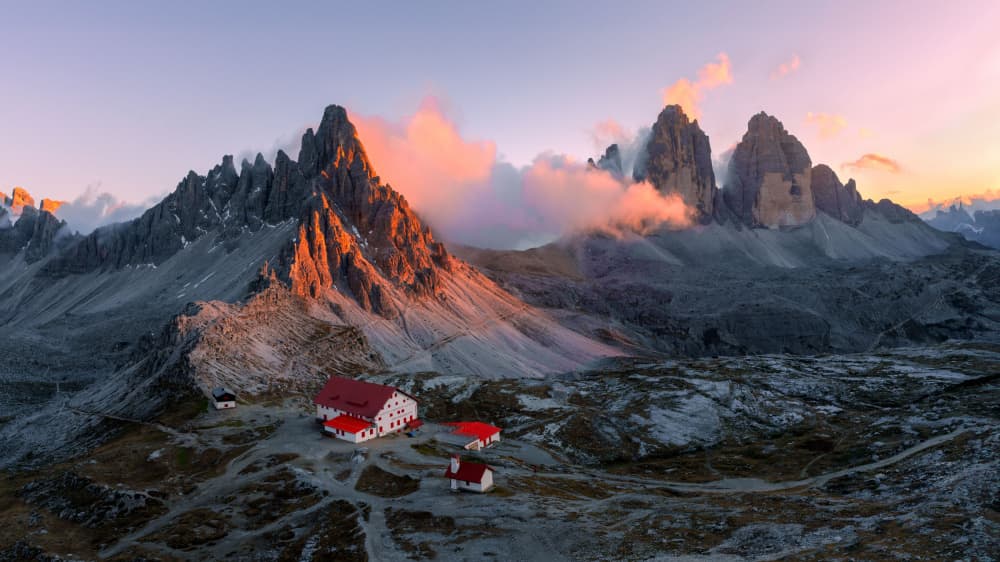 Tre Cime Sunrise Glow by Xiaoyuan Xu — canvas wall art