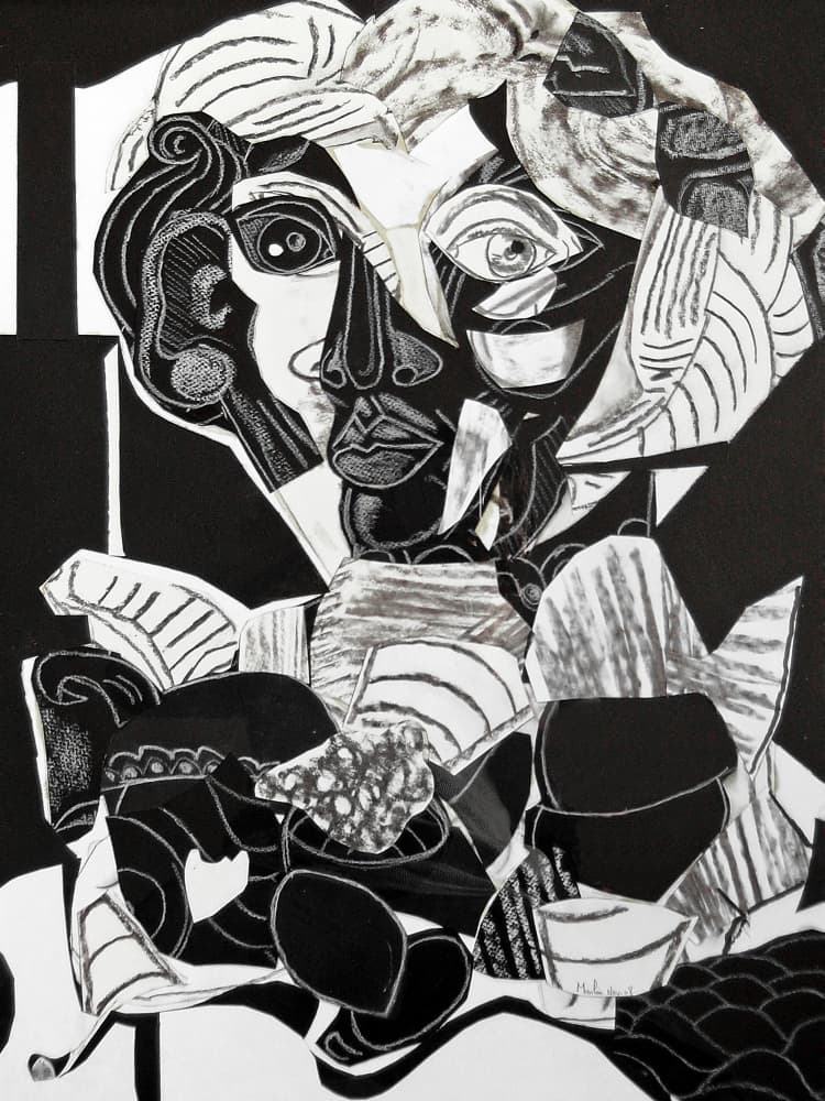 Abstract Cubist Portrait by Pascal Marlin — canvas wall art