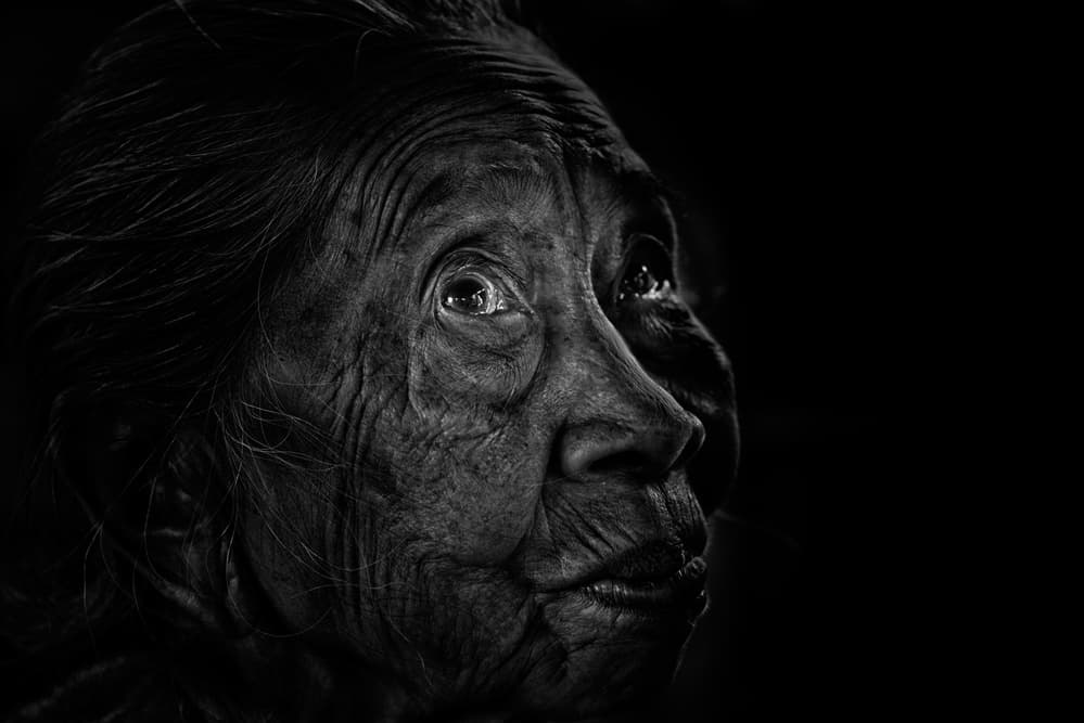 Elderly Woman's Gaze by Giovanni Cavalli — canvas wall art