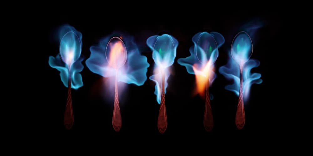 Five Glowing Spoons by Floriana Barbu — canvas wall art