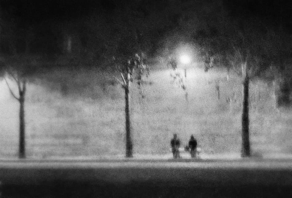 Quiet Night Bench by Mario Mencacci — canvas wall art