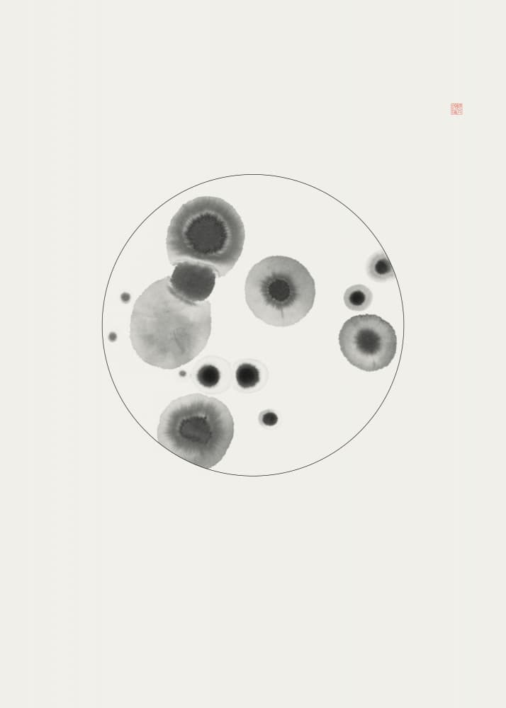 Abstract Ink Circles by Thoth Adan — canvas wall art