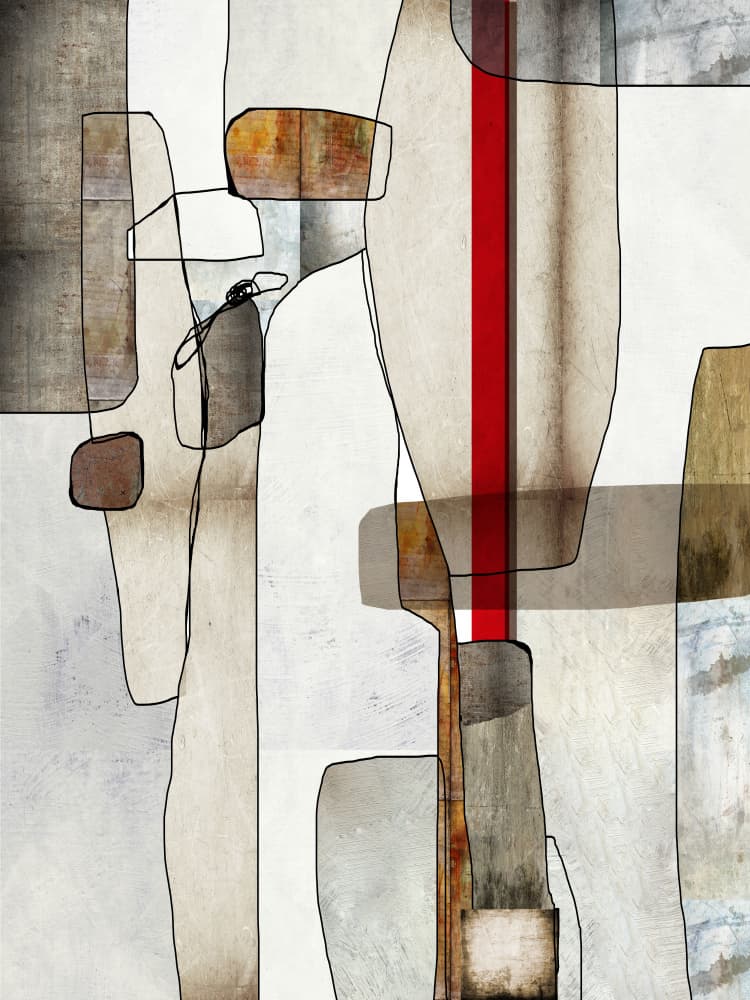 Geometric Red Composition by Roberto Moro — canvas wall art