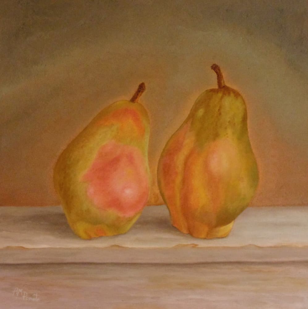 Golden Green Pears by Angeles M. Pomata — canvas wall art