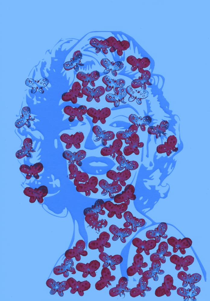 Blue Marilyn Butterflies by Santhosh ch — canvas wall art