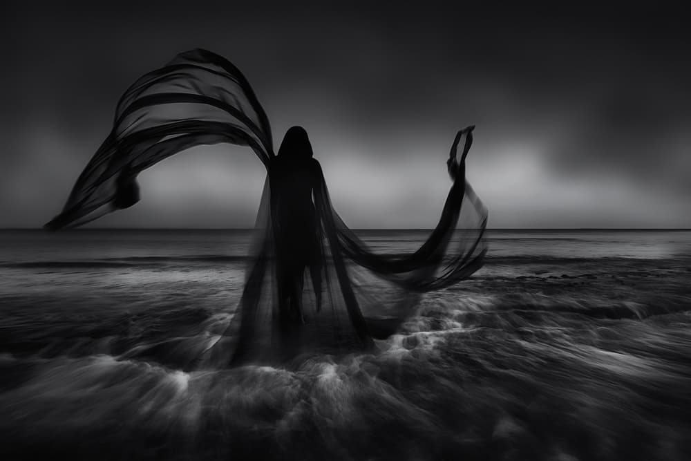 Mysterious Ocean Silhouette by Maria Kaimaki — canvas wall art