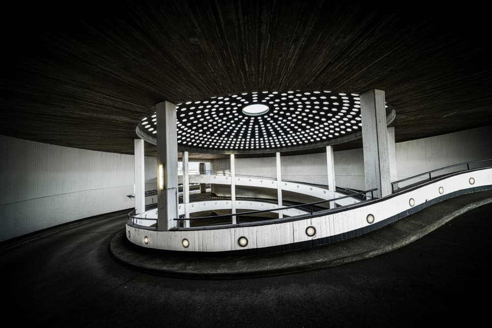 Concrete Spiral Ramp by fotomarion — canvas wall art