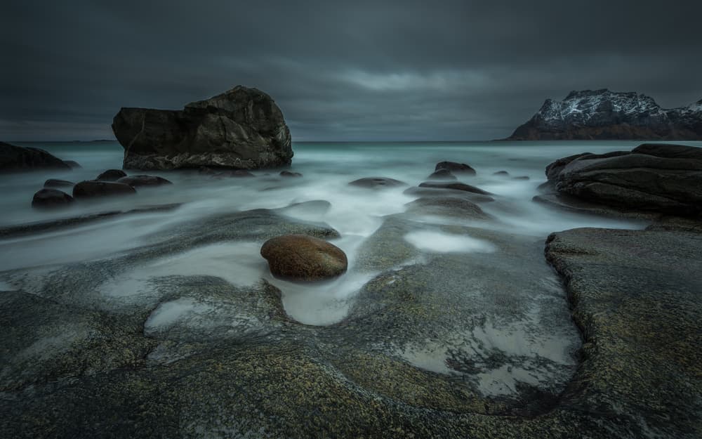 Moody Winter Coast by Haim Rosenfeld — canvas wall art
