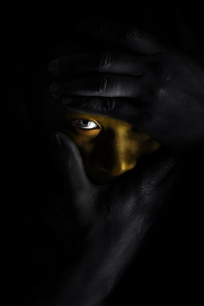Intense Golden Gaze by Domenico Petrocca — canvas wall art