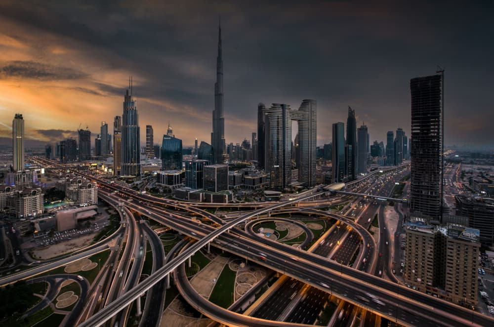 Dubai Cityscape Twilight by Rana Jabeen — canvas wall art