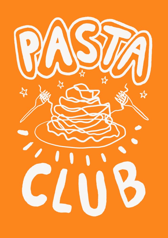 Pasta Club Illustration by Studio Dolci — canvas wall art
