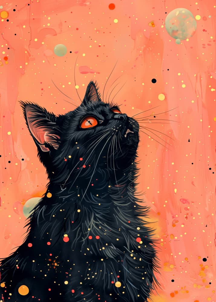 Celestial Black Cat by Justyna Jaszke — canvas wall art