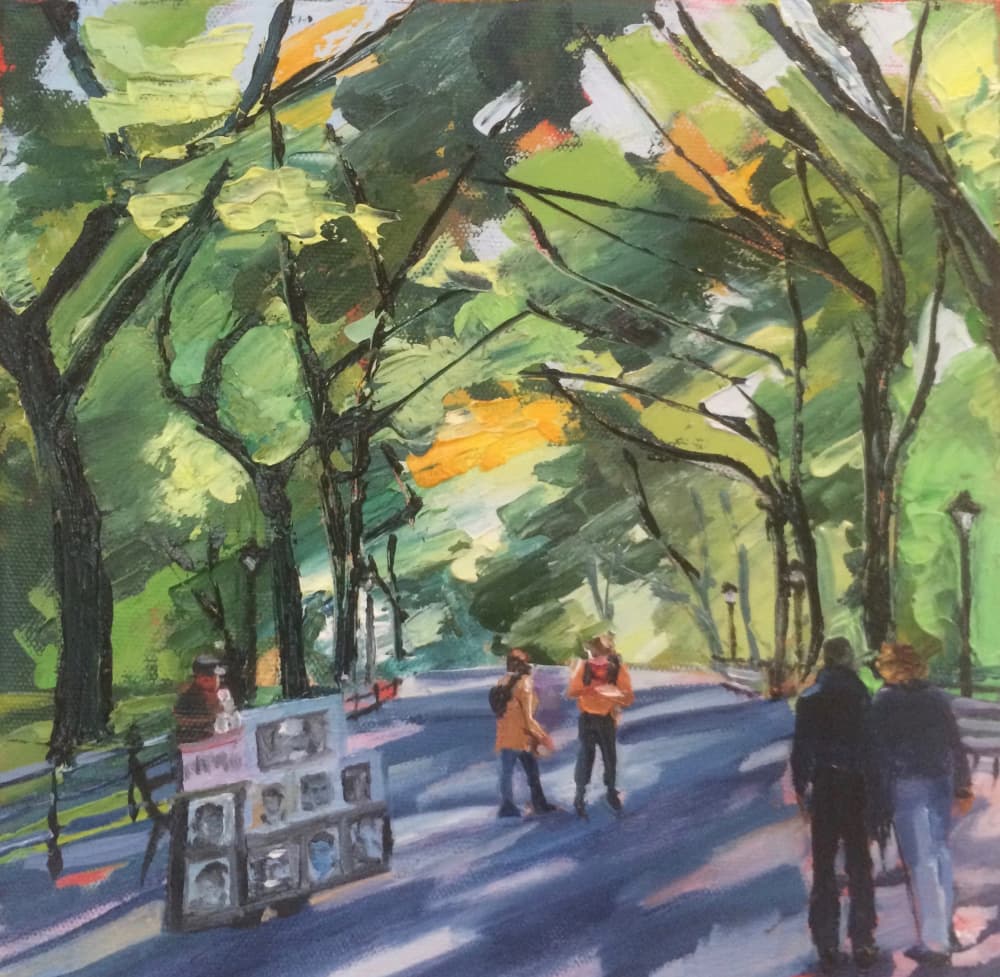 Sunny Park Vendor by Maxine Shore — canvas wall art