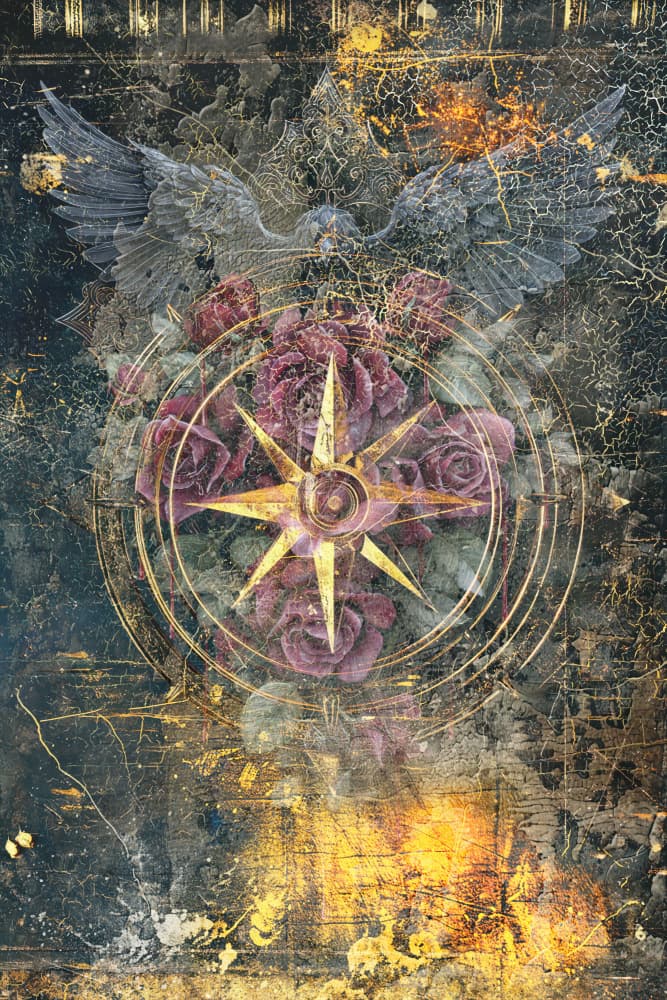 Mystical Rose Compass by Rafal Kulik — canvas wall art