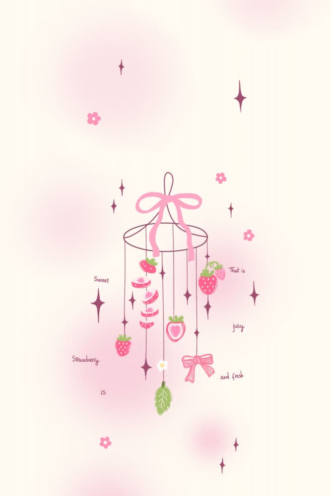 Sweet Strawberry Mobile by Xuan Thai — canvas wall art