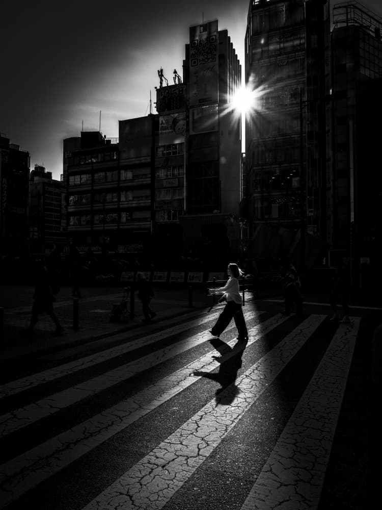 Sunlit City Walk by Kenichiro Tsukada — canvas wall art