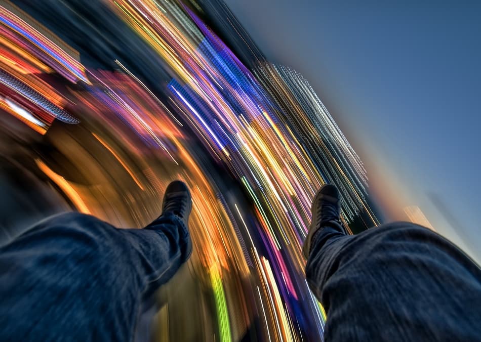 Legs Over City Lights by FrankBa — canvas wall art