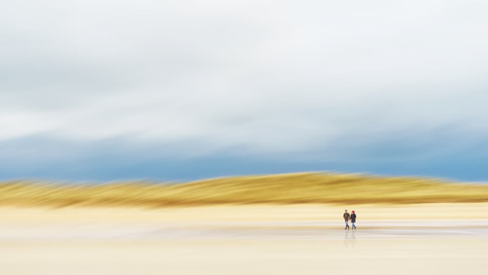 Serene Coastal Stroll by Christiane Heggemann — canvas wall art