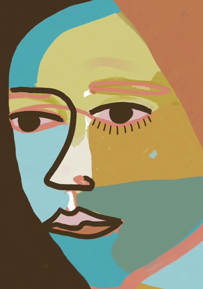 Colorful Abstract Portrait by Sharyn Bursic — canvas wall art