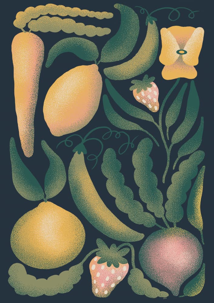 Whimsical Garden Harvest by Senna-Mia Rahner — canvas wall art