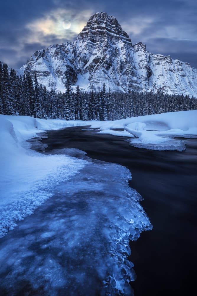 Winter Mountain Stream by Daniel Gastager — canvas wall art