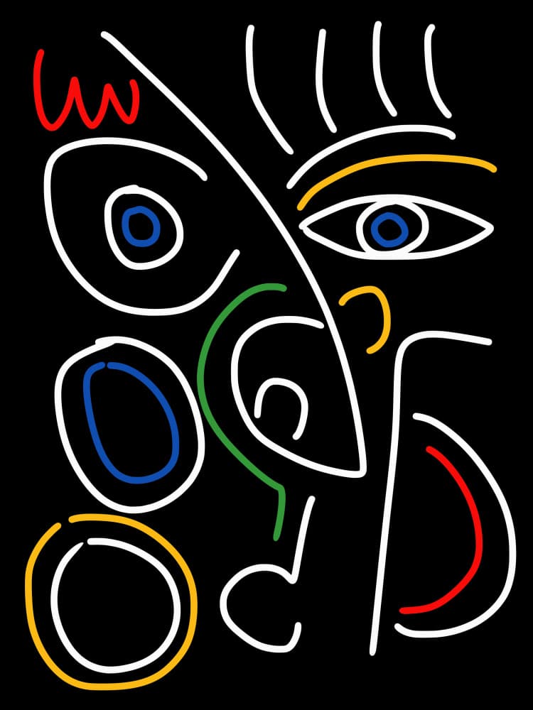 Colorful Abstract Portrait by Little Dean — canvas wall art
