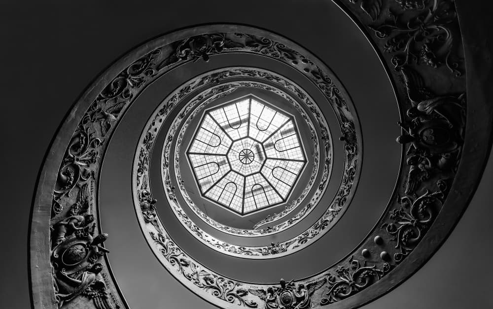 Elegant Spiral Staircase by Michael Echteld — canvas wall art
