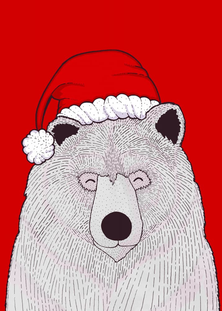 Festive Santa Bear by Stephen Wade — canvas wall art