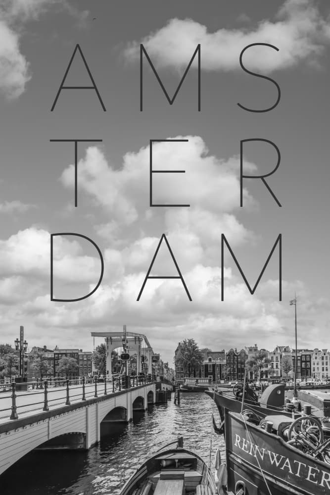 Amsterdam Canal Bridge View by Melanie Viola — canvas wall art