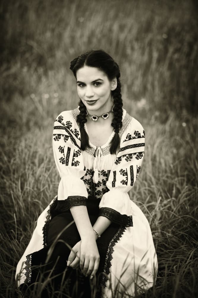 Braided Folk Portrait by Mihai Bogdan R — canvas wall art