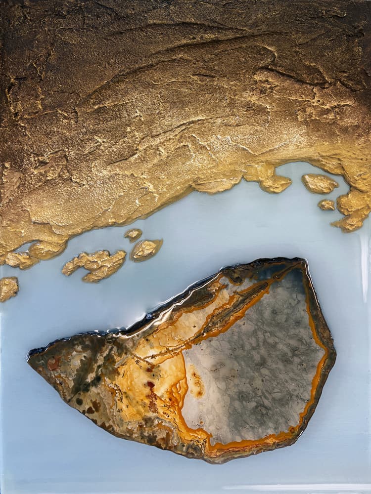 Gilded Coast Stone by Alyson Storms — canvas wall art