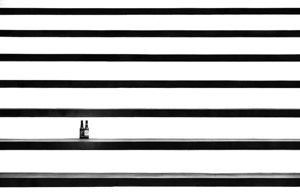 Minimal Bottles and Lines by Rolf Endermann — canvas wall art