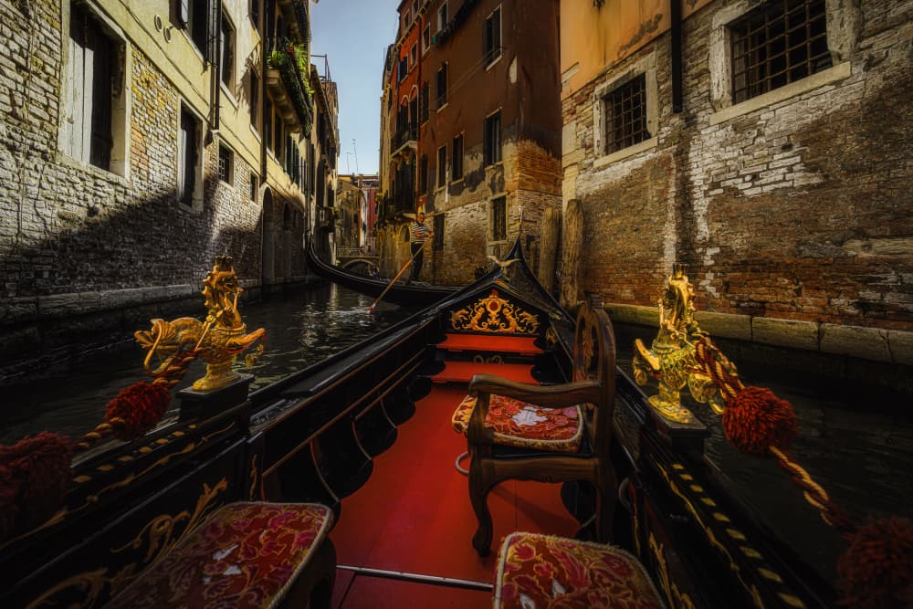 Venice Gondola Ride by Oskar Baglietto — canvas wall art