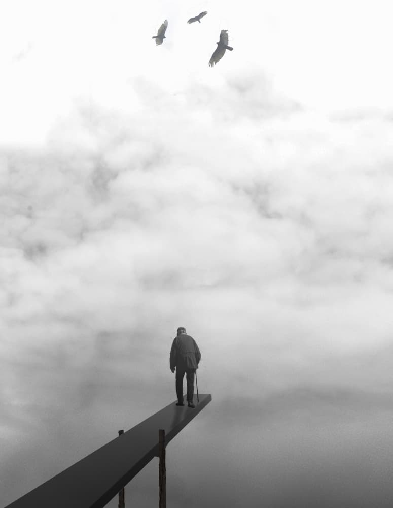 Old Man Above Clouds by Clas Gustafson PRO — canvas wall art
