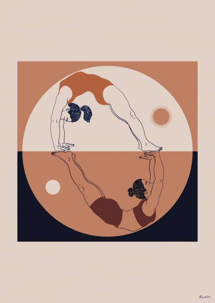 Balanced Yoga Reflection by Amanda Leon — canvas wall art