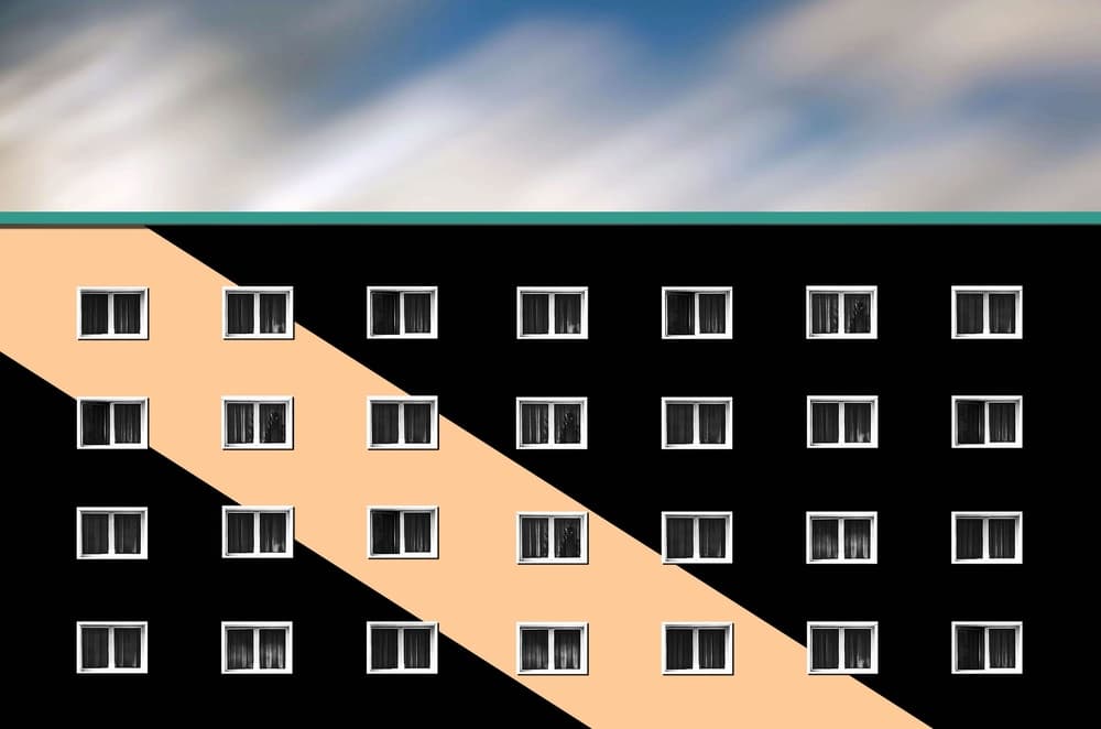 Geometric Facade Sky by Raffaele Corte — canvas wall art