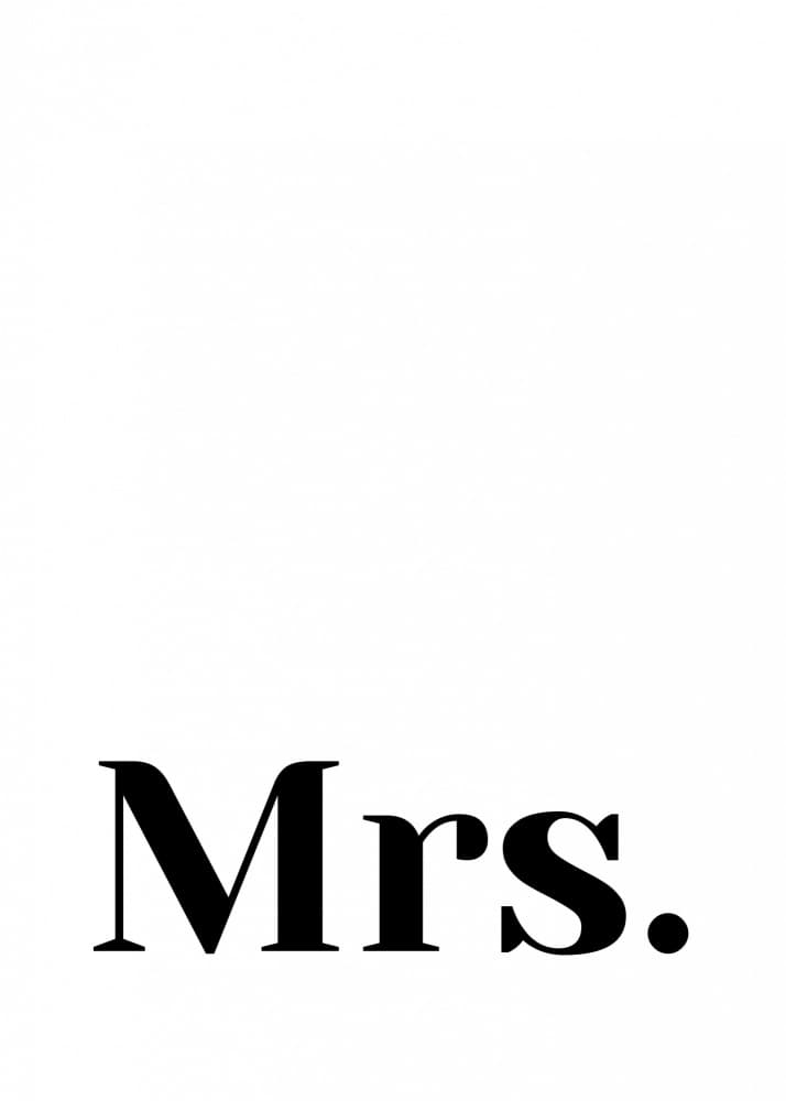 Classic Mrs. Typography by Kristina N. - SoulArt Shop — canvas wall art